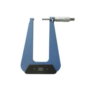 High Precision Deep Throat Micrometer with Ratchet Stop and Carbide Measuring