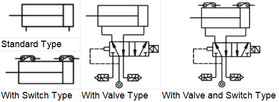 10Y-3 Stainless steel air cylinder with valve and switch design 10bar