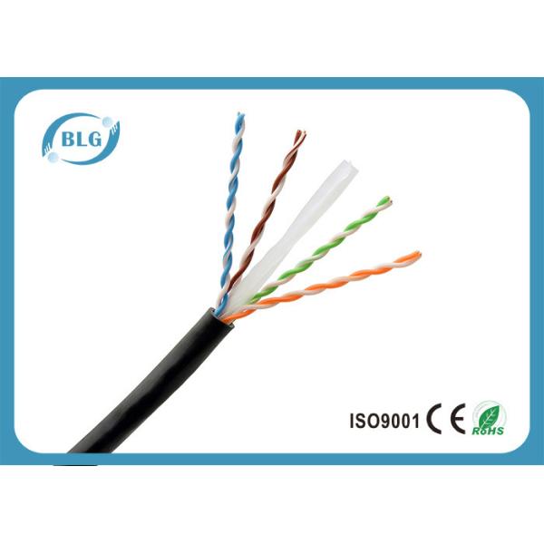 Buy Single PE Cat6 Network Ethernet Cable / 8 Core Copper Cat6 UTP Network Cable Black at wholesale prices