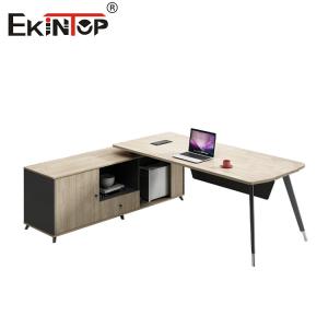 China New Design L-Shaped Office Desk Metal Legs Executive Desk with Drawers on sale