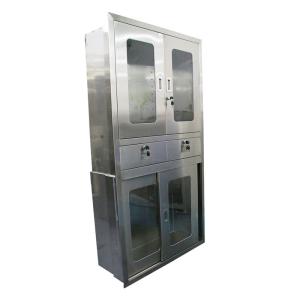 Hospital Furniture Instrument Stainless Steel Medical Cabinet With Solid