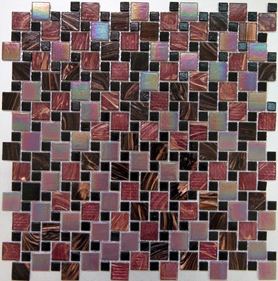 Buy counter top tile aluminum mix glass mosaic tile LAR007 at wholesale prices