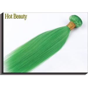Green 100% Remy Virgin Human Hair , Straight Peruvian Weave Bundles