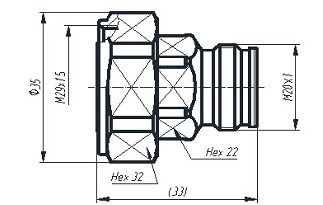 Rf coaxial connector Mini Din 4.3-10 Female to Din 7/16 Male Adaptor