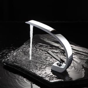 Single Handle Bathroom Basin Faucets , Polished Brass Bathroom Sink Faucet