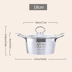 Silver Kitchen Sauce Pans Stainless Steel 304 With Glass Lid