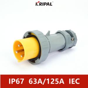 China 63A 125A IP67 Three Phase Waterproof European Industrial Plug 6H on sale