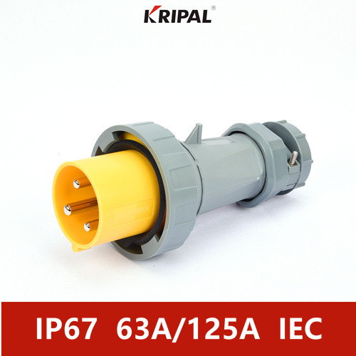 Buy 63A 125A IP67 Three Phase Waterproof European Industrial Plug 6H at wholesale prices