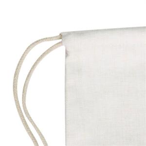 White Linen Sublimation Drawstring Backpack Custom Photo Printing Linen