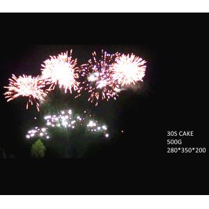 China Fan Shaped 30 Shots Cakes Fireworks 500G 25*30*200mm For Celebration on sale