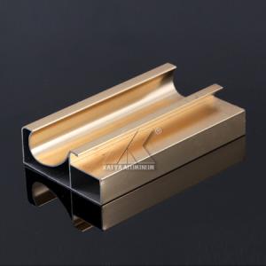 China Golded Anodized CQC Standard Kitchen Cabinet Material Aluminum Extrusted Profile on sale