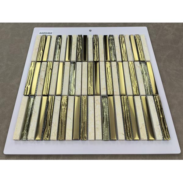 Acid-Resistant And Antibacterial Yellow 282x294mm Natural Stone Mosaics For Office And Bathroom