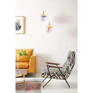 Maura Printed Quentin Fiberglass Lounge Chair With Leather Headrest