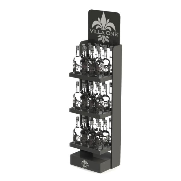Buy Hot Selling Supermarket Double-side Wine Bottle Display Rack Floor Wine Display Stand With Custom Logo at wholesale prices