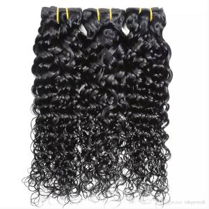 Water Wave 100 Virgian Brazilian Hair Extensions 3 Bundles Natural Color