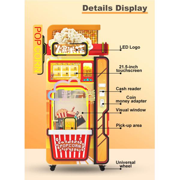 Automated Popcorn Vending Machine Manufacturers 24 Flavors Customized Color