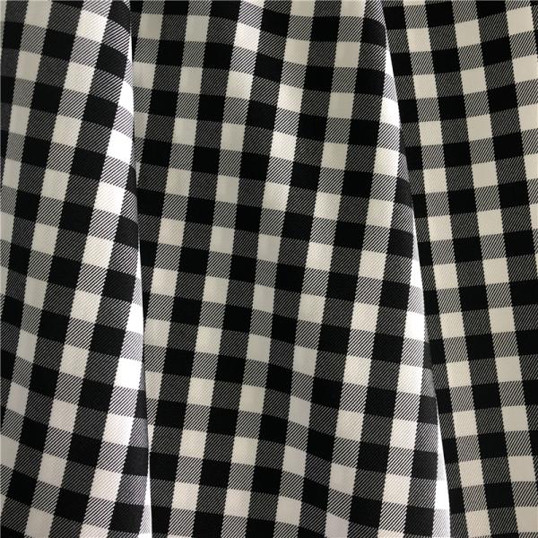 200gsm Density Customizable Black And White Plaid Fabric Twill Cloth For Lady Dress RZ18042