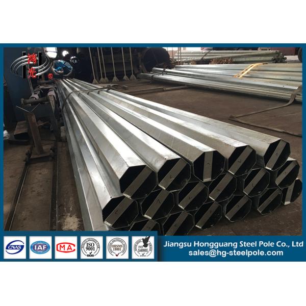 Buy Overlap  connection Conical galvanized Steel Poles H15m 2mm - 6mm at wholesale prices