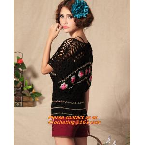 Handmade Crochet Multicolour Three-Dimensional Rose Cutout Knitted Sweater Pull