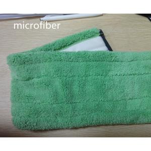 Microfiber Dust Mop 13*51cm Fold Green Coral Fleece Backing White Wet Mop Pads