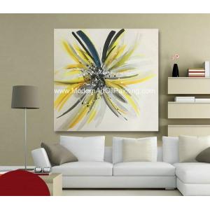 Modern Hand Painted Flower Paintings Fashion Square Abstract Art Canvas