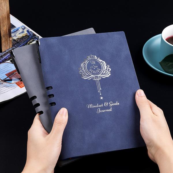 Custom Logo Hardcover Business Notebook with PU Leather Cover and 100 Sheets Notepad