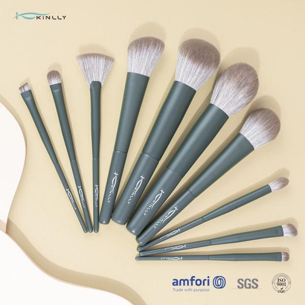 Nylon Hair BSCI Aluminum Ferrule Cosmetic Brush Set 10pcs