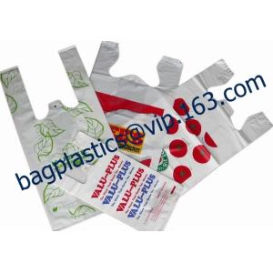 BIO Biodegradable Pre-Printed Thank You Retail Bags,Green Plastic T-shirt