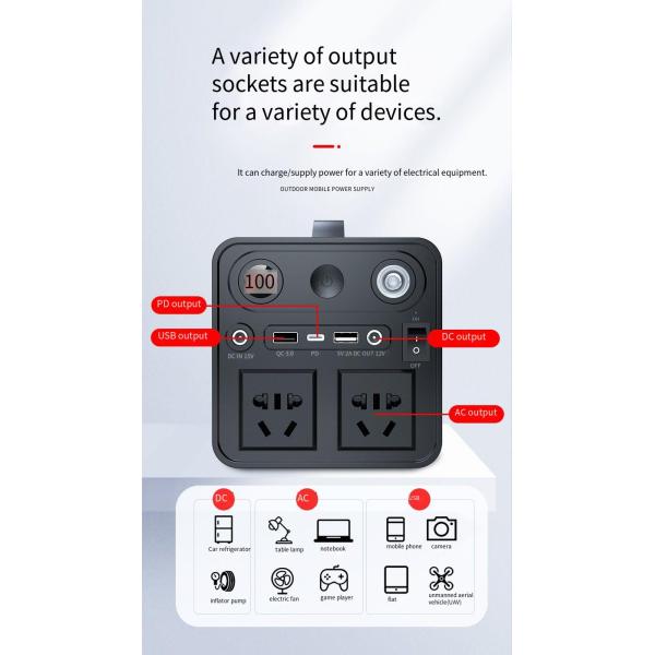 220V Portable Lithium Battery Pack Large Capacity Stall Camping Power Outage