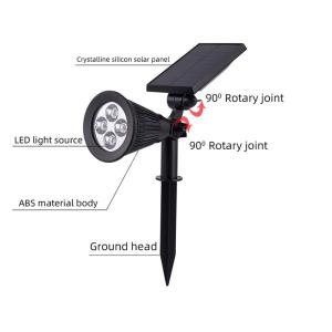 Remote Control IP44 Outdoor Solar Spotlight 180 Degree Adjustable