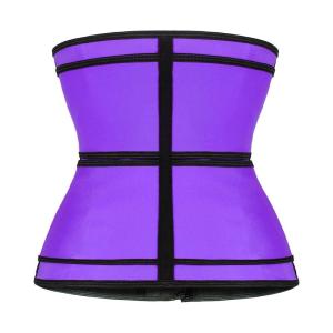 Double Belt Latex Waist Trainer Double Compression Purple Waist Cincher