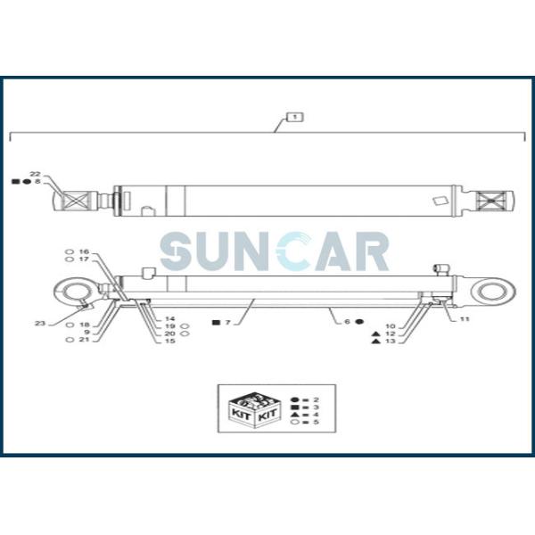 Buy PS01V00004R300 Swing Cylinder Seal Repair Kit fits CNH CX55B at wholesale prices