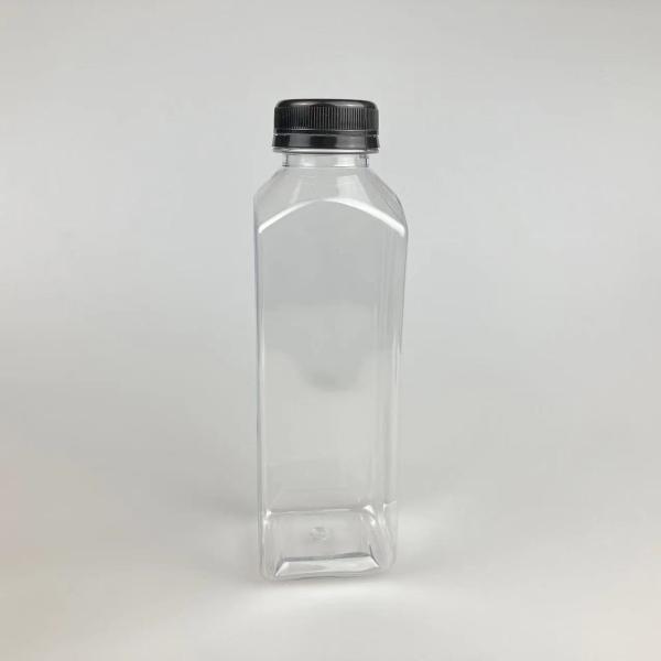 60ml 120ml 250ml 350ml 500ml Square JUice Bottle With Black Lid