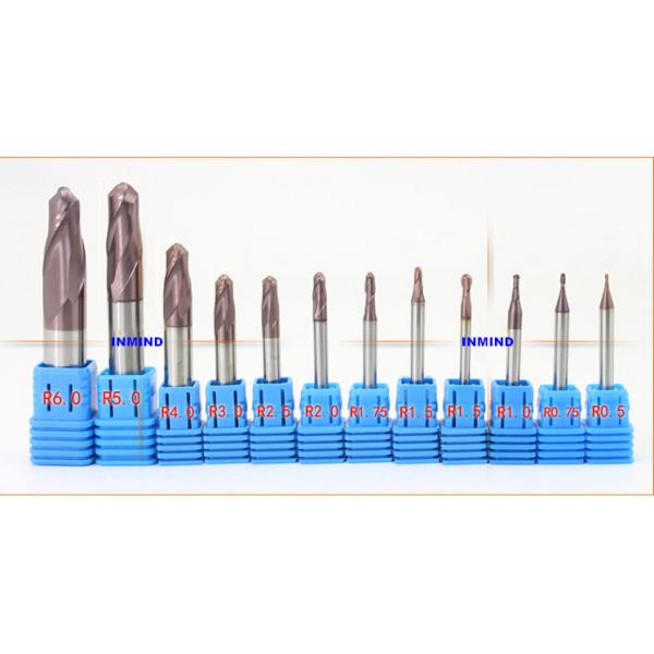 HRC55 SiN Coating , Ball Nose End Mill , R3.0 , 6mm to 12mm , Ultra Fine Grain Size , Germany Quality