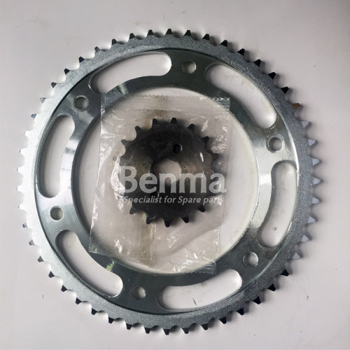 1045 Steel Heattreatment Endurance Motorcycle Sprockets kits Black and Silver Color