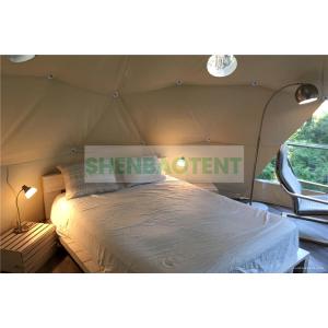 Green Color Glamping Dome Tent PVC Cover With A Big Transparent Window
