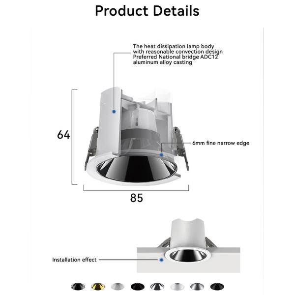 Tunable White 10W LED Downlight 24V/36V DC 2700-6500K Recessed Downlight