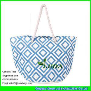 China LUDA 3 D printed beach tote bag cotton handles paper straw bags on sale