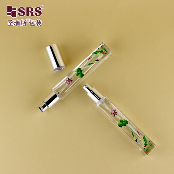 GSB2-10ML Square Luxury High End Thick Bottom Clear Transparent Glass Bottle Sprayer Fine MIst For Perfume