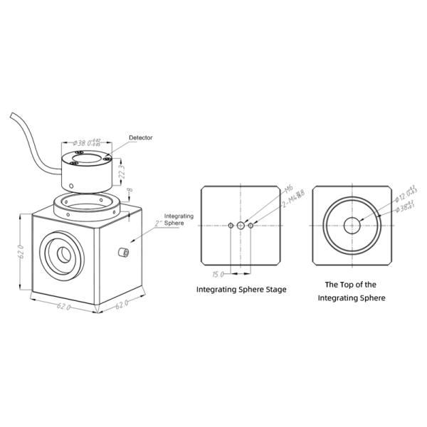 0.5Kg InGaAs Integrating Sphere Power Detector 800-1650nm 1uW 2W YIXIST YPM-8205-06-U