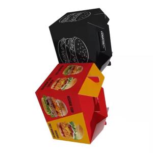 Custom Portable Fried Chicken Hamburger Sandwich Boxes with Stamping Printing