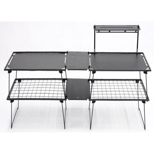 Outdoor Folding Lightweight Portable Aluminum Metal Bamboo Table for Hiking and Camping