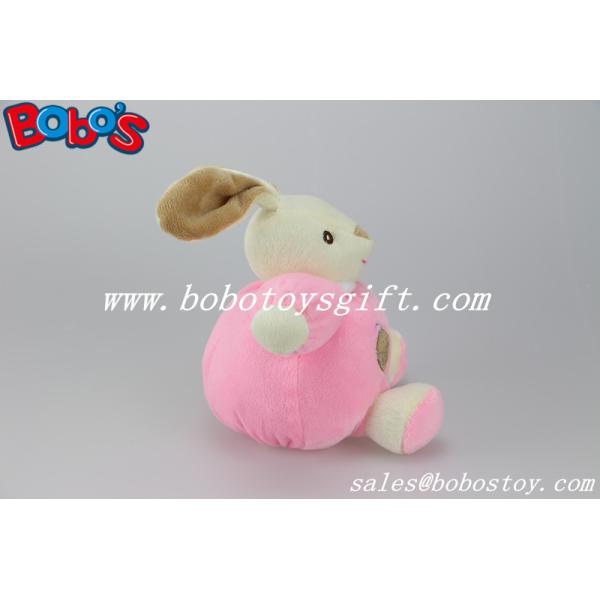 5.9"China Plush Baby Toy Cute Soft Pink Rabbit Bunny Animals With Ring Rattle