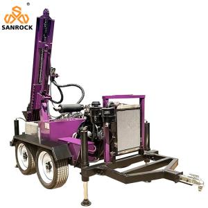 Hydraulic Water Well Drilling Rig Trailer Mounted Drilling Rig Diesel Water