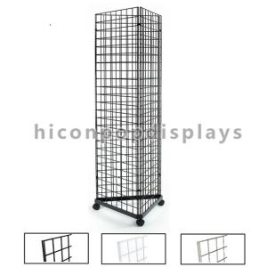 3 Way Retail Store Fixtures Movable Gridwall Display Stand Freestanding For