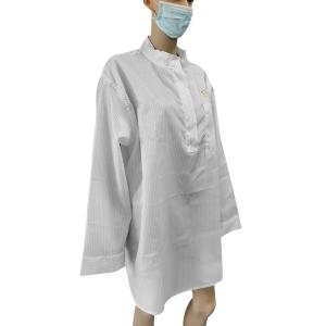 Round Sleeve Pullover Cleanroom Smock Apparels With Reliable Static Dissipation