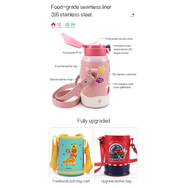 Temperature Display Vacuum Flask 316 Stainless Steel Insulated Thermos Smart Children'S Vacuum Cup For Kid