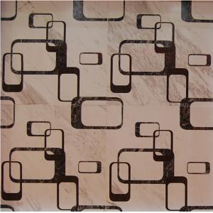 Parquet, natural stone parquet, engineered stone water jet medallion