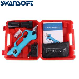 Swansoft 28mm 16.8V 16.8V 무선 정리기 리튬 이온 정리 전단 효율적인 가위 분재 전기 나뭇 가지 정원 도구 전기 SC