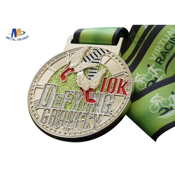 Matt Silver Plating Metal Award Medals With Smooth Or Sandblasted Back